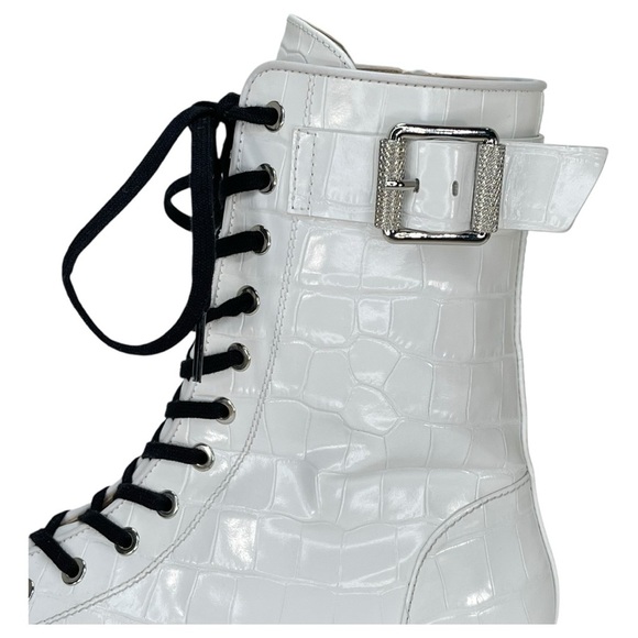 Stuart Weitzman Ryder Ultralift White Leather Womens Bootie Size 8M - Picture 8 of 14